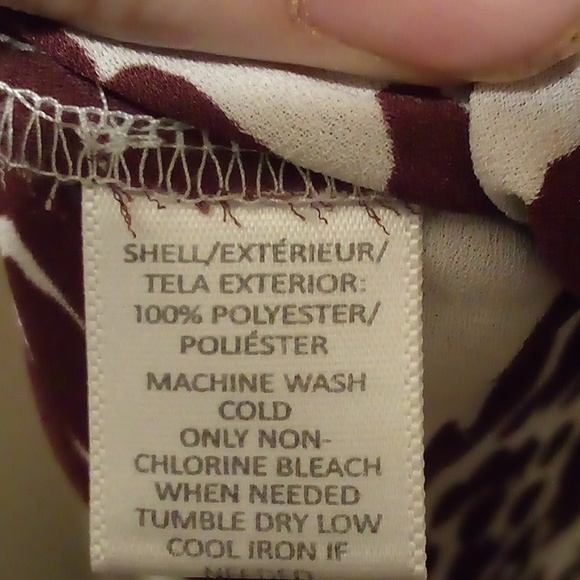 Flowing Floral Sleeveless Brown & White Blouse - Size L/XL - Picture 3 of 4